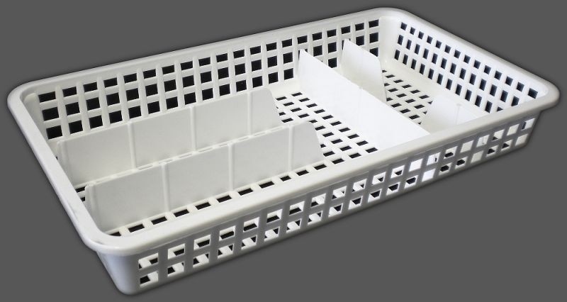 Příborník 21x37cm 5 přihrádek plast úzký, bílý CZ