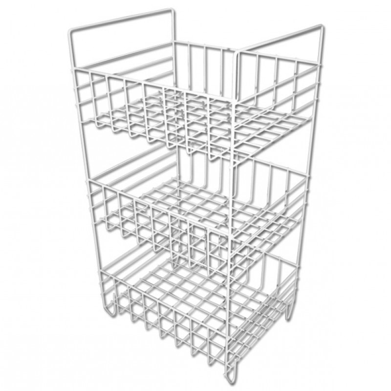 Regál drát 3 koše 35x29x67cm bílá KUTIL Sklad7 600143.00