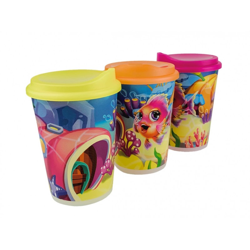 Kelímek PH 250ml s víčkem, pítko KIDS mix dekorů KUTIL Sklad7 375902.00