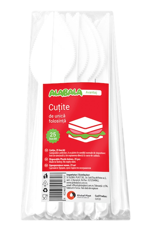Nůž plast jednorázový 25ks  ALABALA KUTIL Sklad7 610126.00