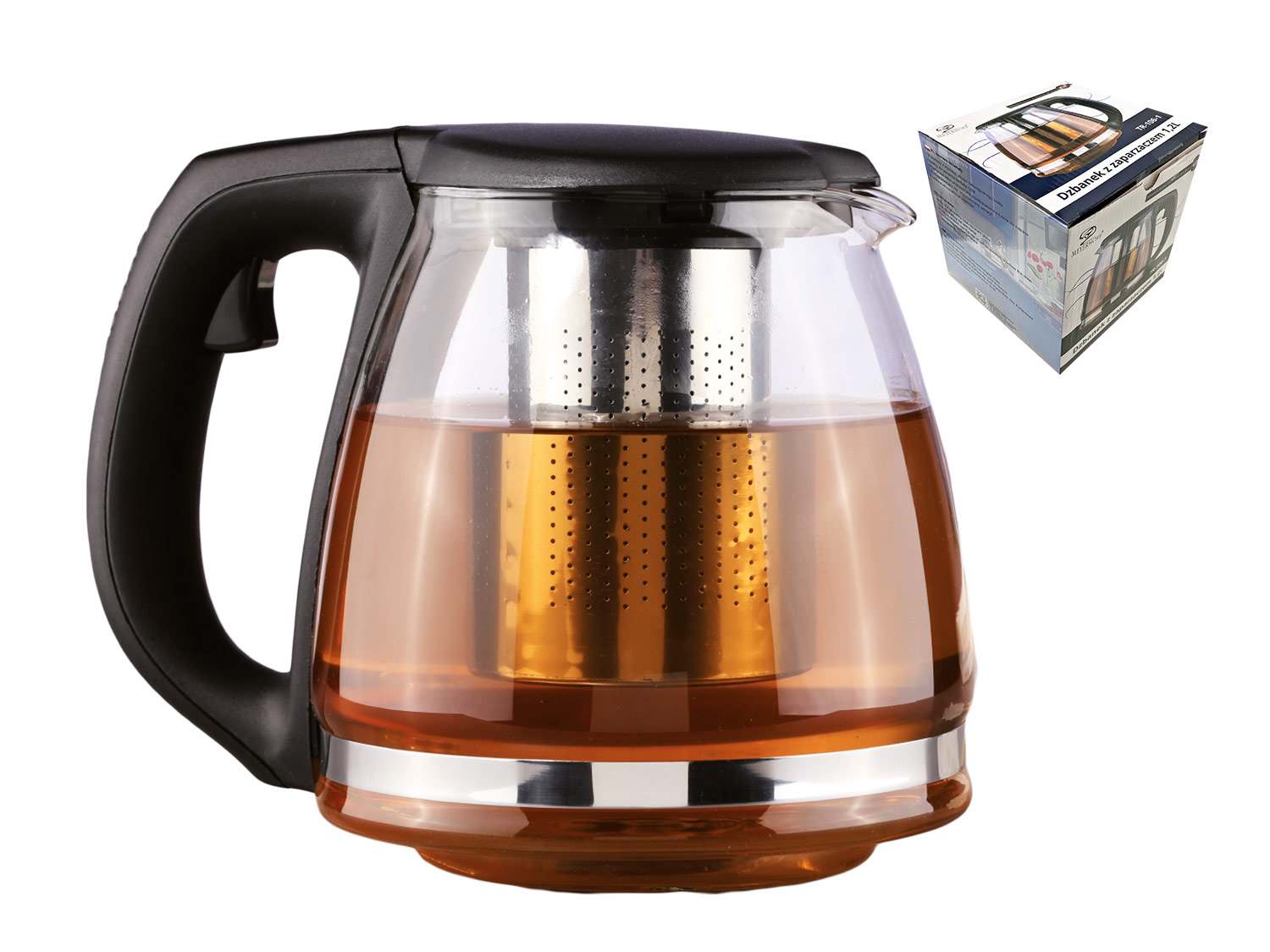 Konvice sklo/nerez/PH 1,2L s filtrem  MEYERHOFF KUTIL Sklad7 429785.00
