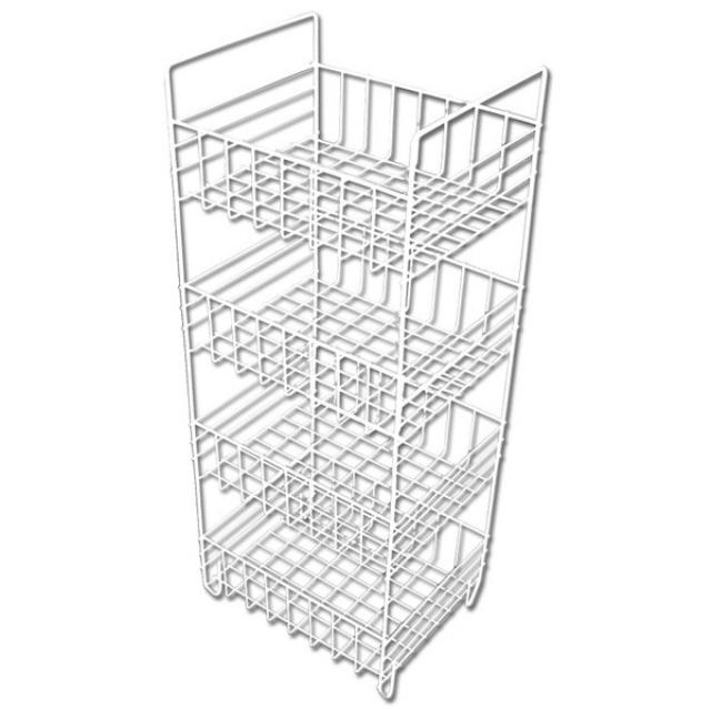 Regál drát 4 koše 35x29x88cm bílá KUTIL Sklad7 600174.00