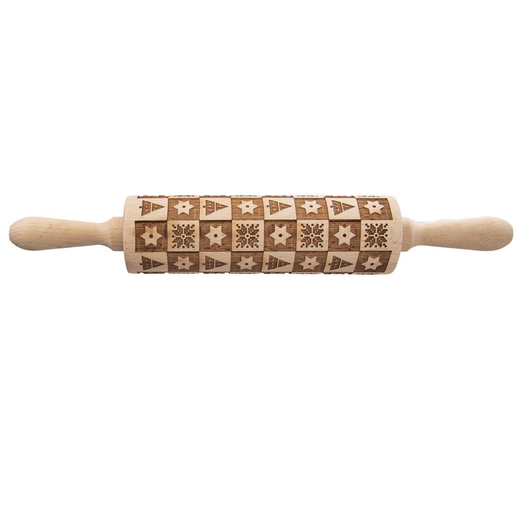 Válek těsta dřevo vzorek ¤60x200mm  VÁNOCE KUTIL Sklad7 2641247.00