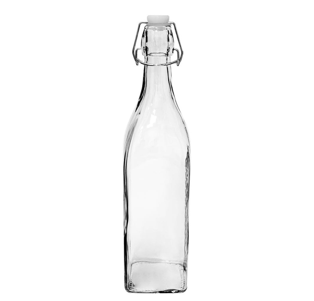 Láhev sklo patentní uzávěr 250ml hranatá  BUTY KUTIL Sklad7 429819.00