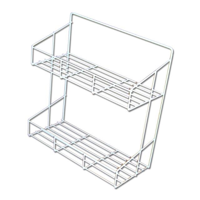 Polička koupelnová 2 patra bílá 34x33,5x14,5cm KUTIL Sklad7 600211.00