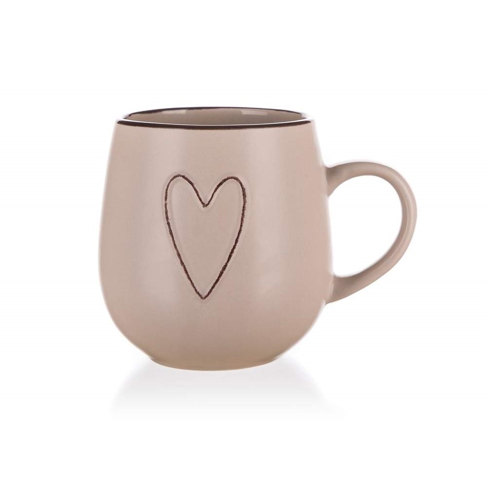 Hrnek keramika 500ml  HEART béžová KUTIL Sklad7 4722780.00