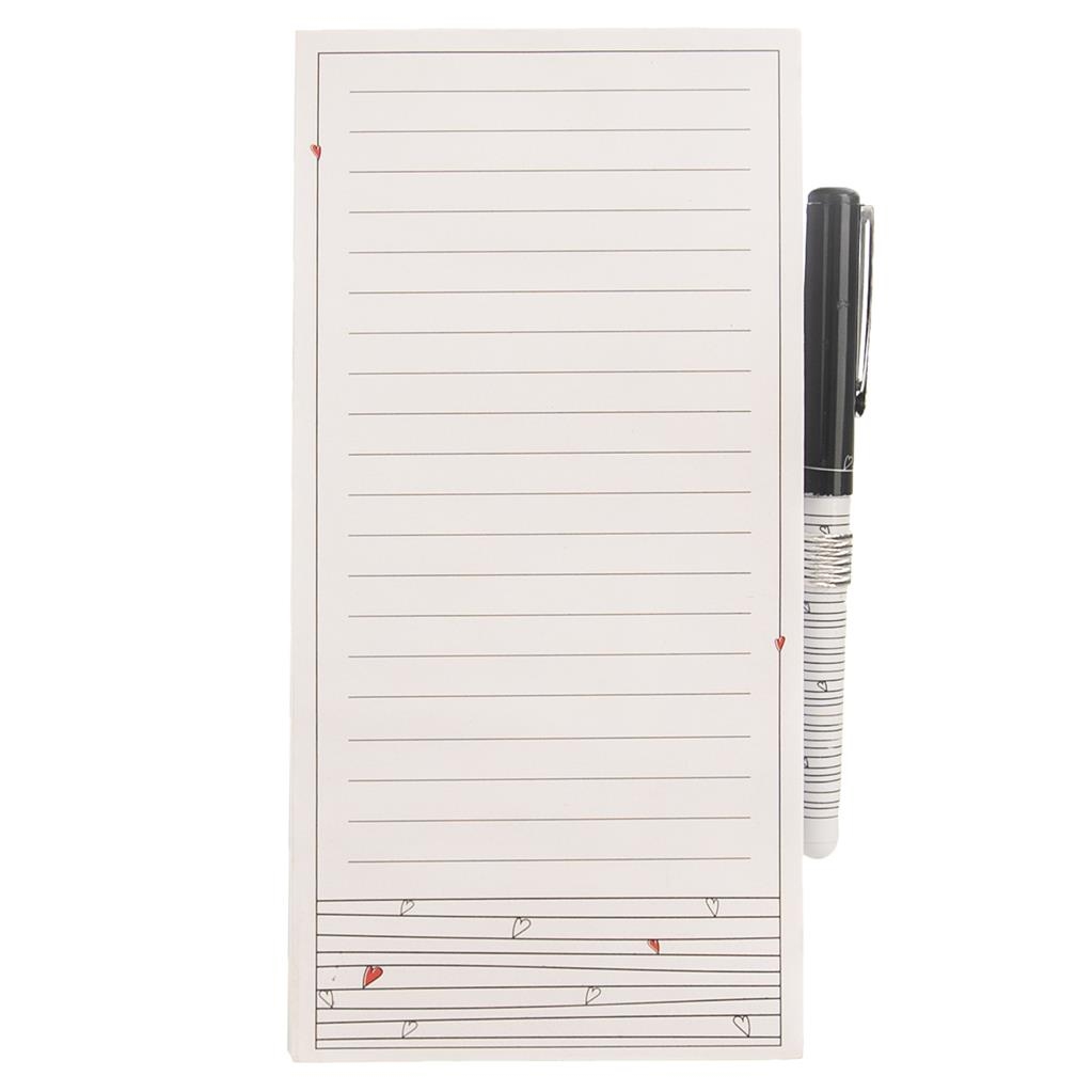 Blok s magnetem na lednici + pero  SRDÍČKA KUTIL Sklad7 2641182.00