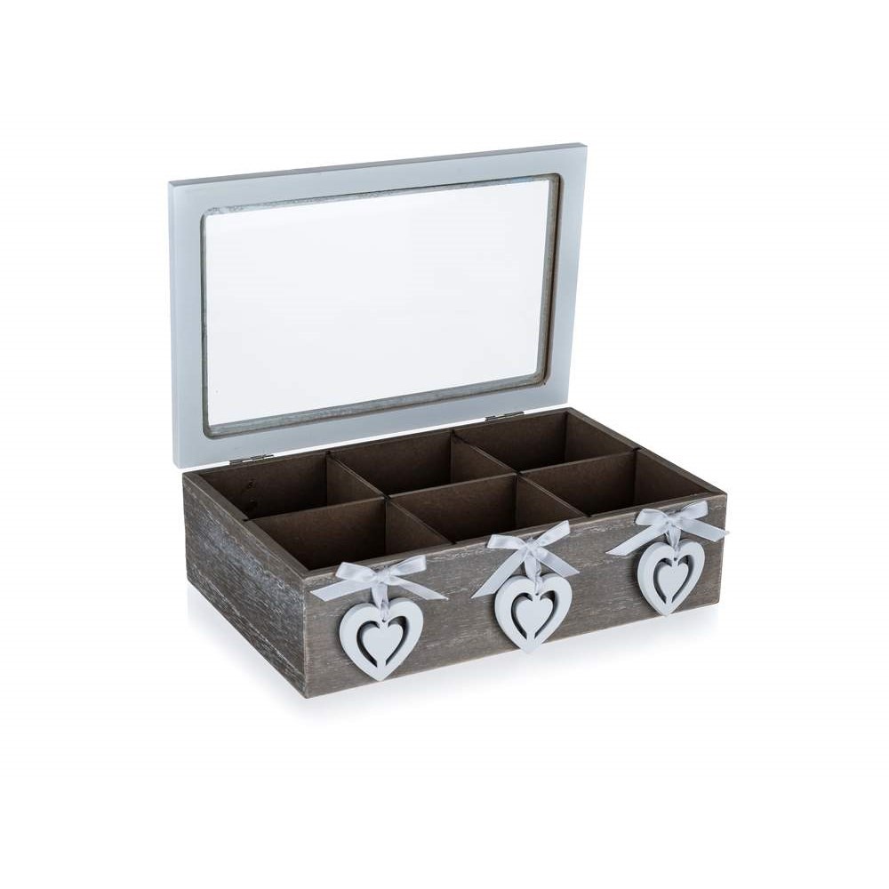 Box na čaj dřevo 6 přihrádek  HEART KUTIL Sklad7 4715945.00