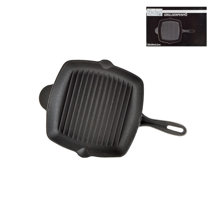 Pánev grilovací litina 26x26x4,5cm s rukojetí  PERFECT KUTIL Sklad7 614752.10