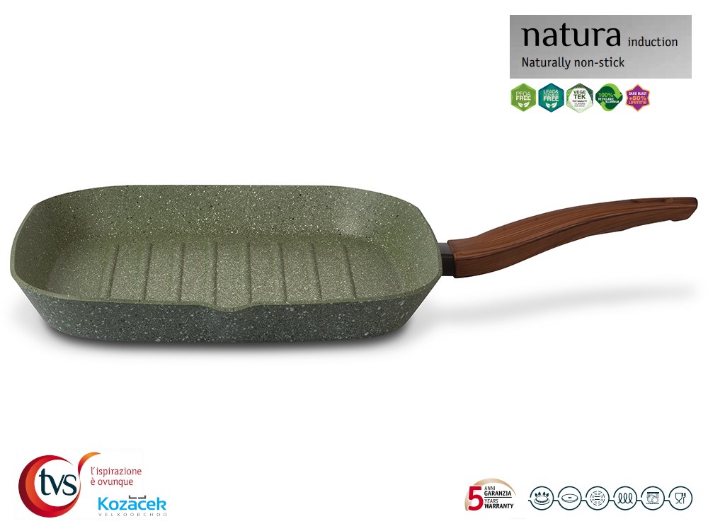 Pánev grilovací nepřilnavá 28x28cm  NATURA vč. indukce KUTIL Sklad7 714919.00