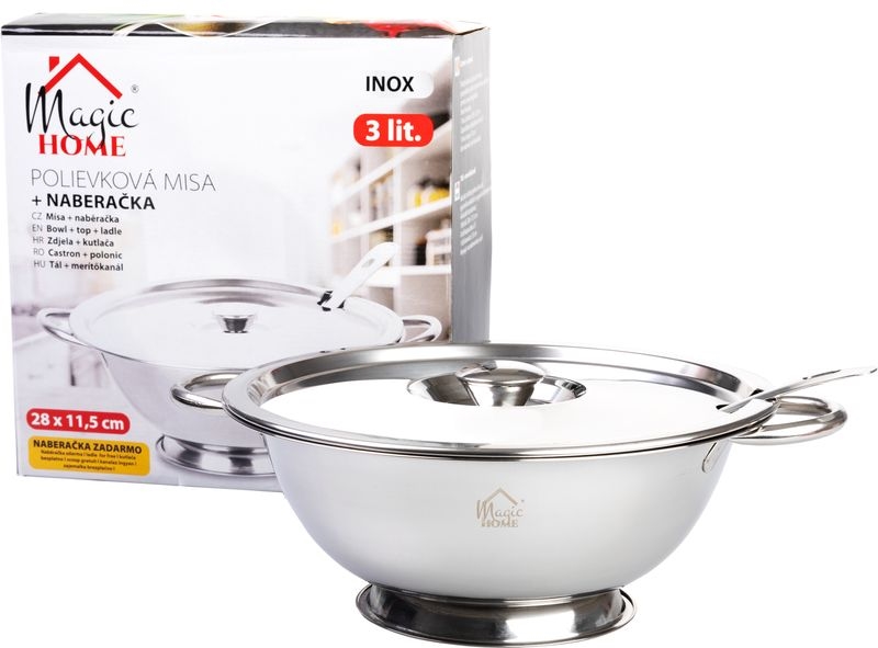 Mísa nerez polevková 3L s poklicí + naběračka KUTIL Sklad7 8701652.00