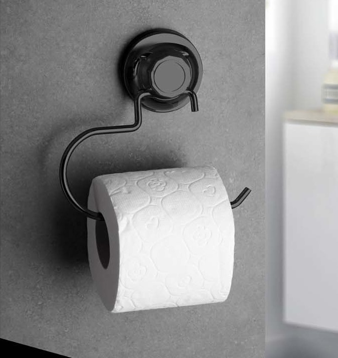 Držák WC papíru samolepící  LALEZAR černá KUTIL Sklad7 437145.00