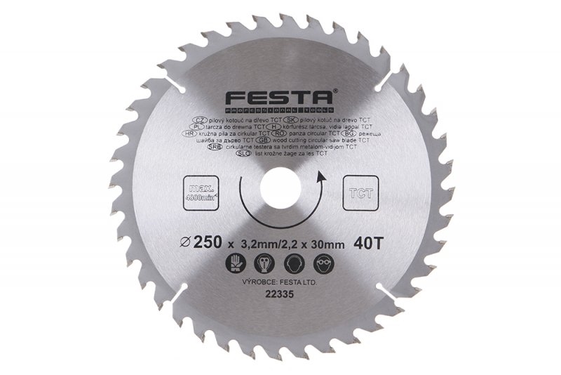 Kotouč pilový ¤250/3.2/30mm 40T  FESTA KUTIL Sklad7 8022335.00