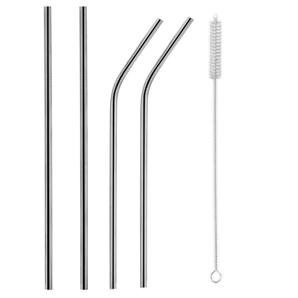 Brčko slámka nerez 21,5cm 4ks + kartáček KUTIL Sklad7 4721591.00