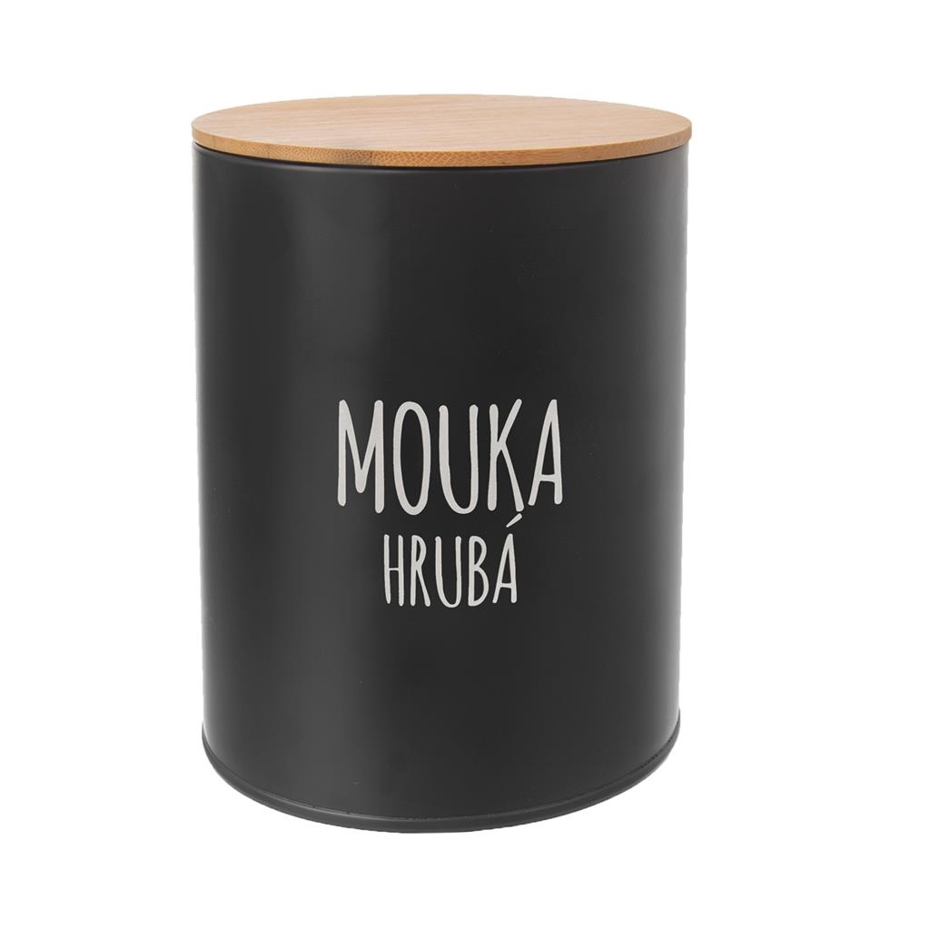 Dóza plech/bambus černá mouka hrubá ¤13cm  ORION KUTIL Sklad7 2653695.00