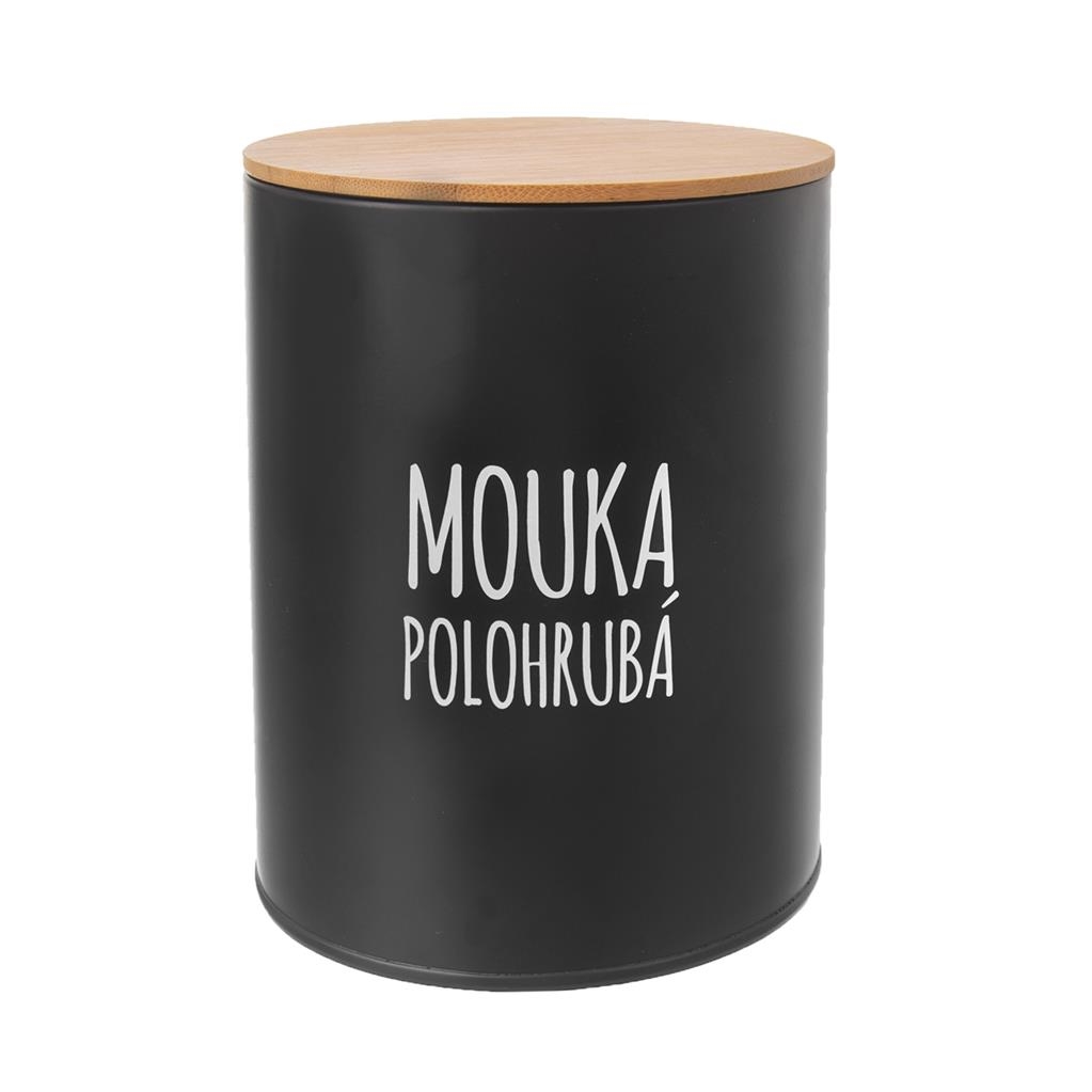 Dóza plech/bambus černá mouka polohrubá ¤13cm  ORION KUTIL Sklad7 2653694.00