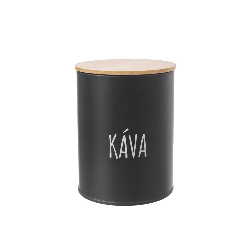 Dóza plech/bambus černá na kávu ¤9,5cm ORION