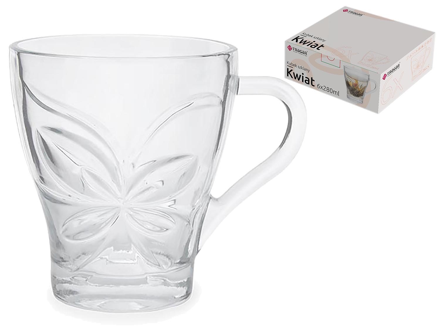 Hrnek sklo 280ml  KVĚTINA KUTIL Sklad7 427344.00