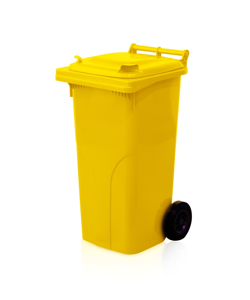 Popelnice 120 HDPE, kolečka, žlutá PREMIUM KUTIL Sklad7 1995804.00