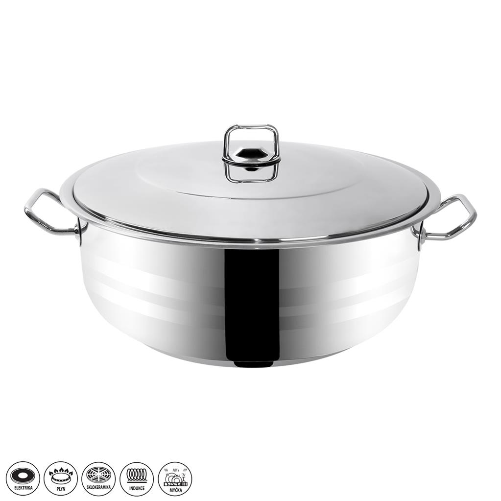 Kastról Nerez ¤50x20cm 39L GASTRO ARIAN s pokrievkou