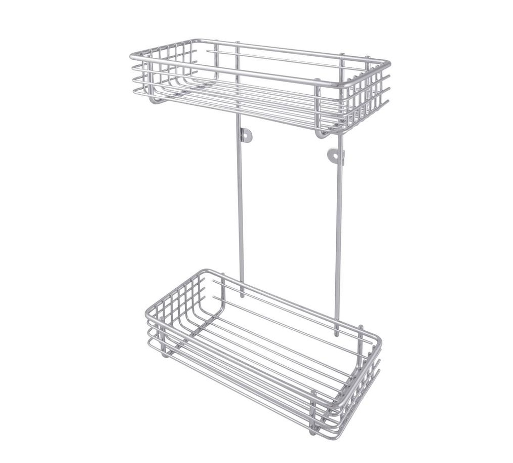 Polička koupelnová 2 patra chrom 24x12,5x36,5cm  AWD1312 KUTIL Sklad7 421312.00