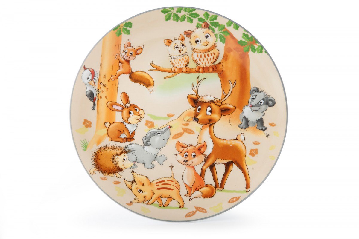 Talíř dětský porcelán 21cm mělký  LESNÍ ZVÍŘÁTKA KUTIL Sklad7 4410640.00