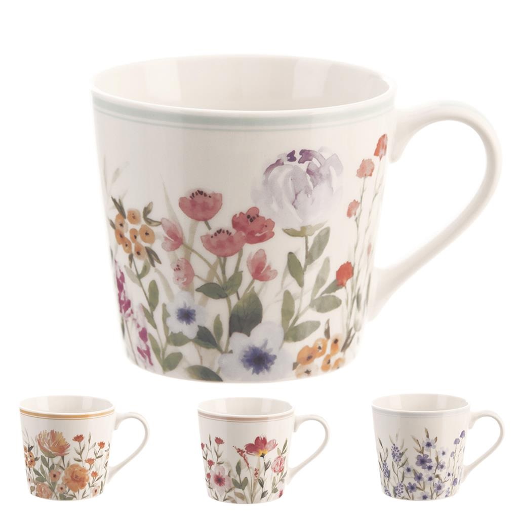 Hrnek porcelán 440ml  KVĚT, mix dekorů KUTIL Sklad7 2629437.00