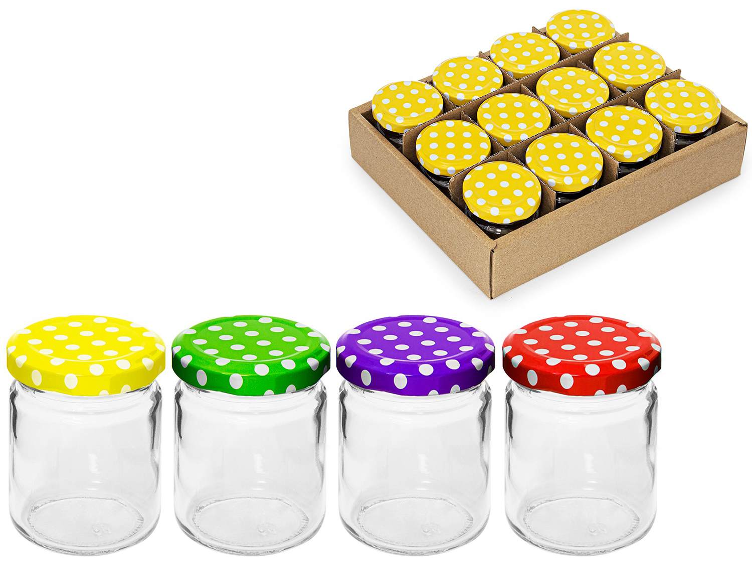 Sklenice zavařovací 150ml s víčkem, mix barev KUTIL Sklad7 434592.00