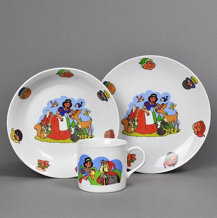 Dětská jídelní sada 3 dílná porcelán SNĚHURKA KUTIL Sklad7 4471010.10