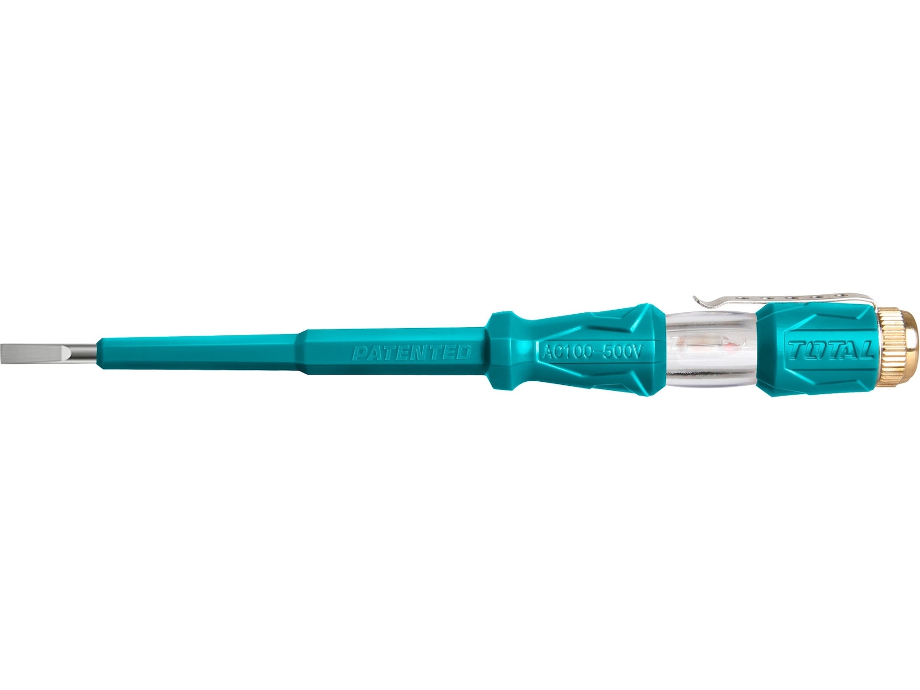 Šroubovák zkoušečka napětí 100-500V 14cm  TOTAL KUTIL Sklad7 8191408.00