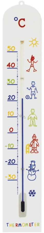 Teploměr pokojový/venkovní plast 41x6,5cm  DĚTSKÝ KUTIL Sklad7 8671106.00