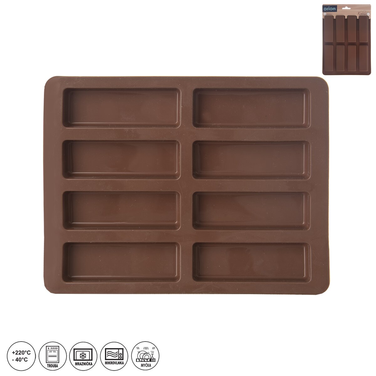 Forma silikónová müsli tyčinky 8ks ORION hnedá