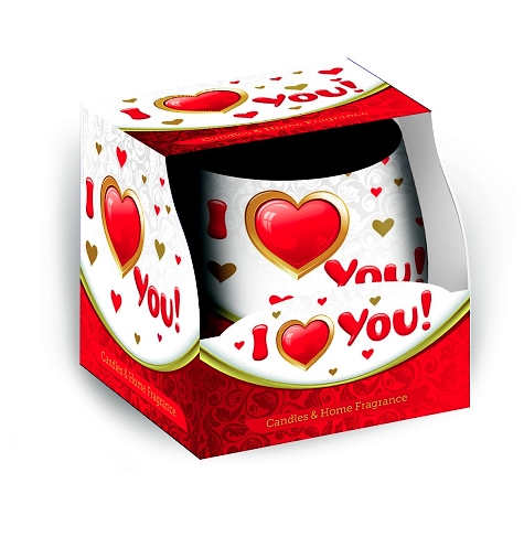 Svíčka vonná ve skle  I LOVE YOU KUTIL Sklad7 2205091.00