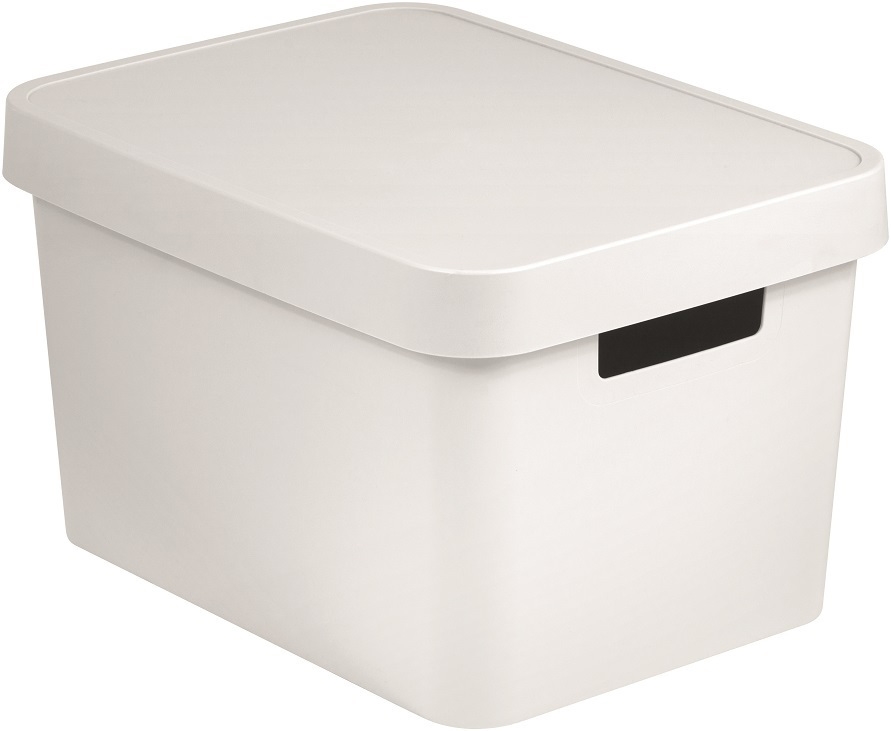 Košík PH 36x27x22cm s vekom INFINITY biela