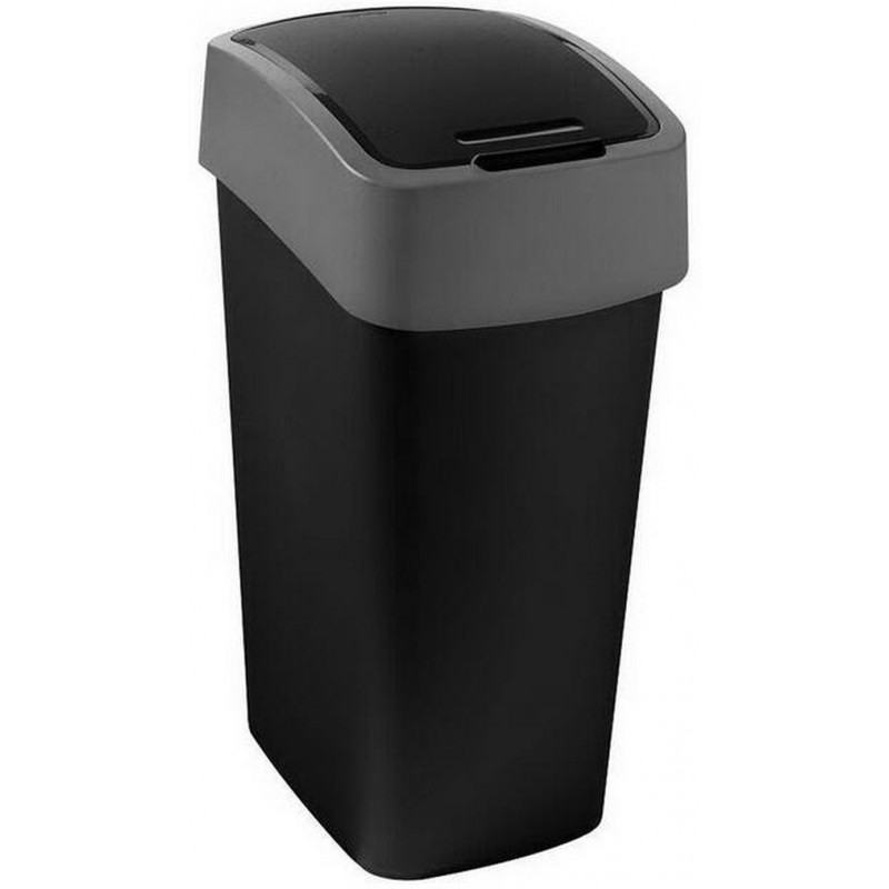 Kôš odpadkový výklopný 45L FLIPBIN čierna/strieborná