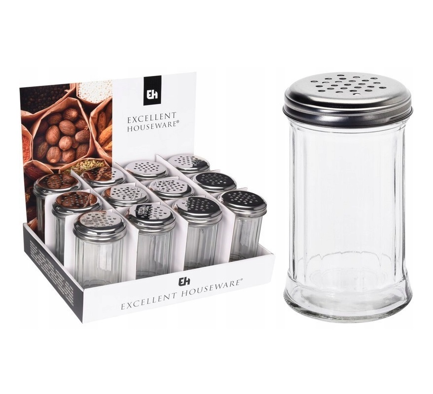 Cukřenka sklo/chrom 300ml sypací  EH KUTIL Sklad7 608505.00
