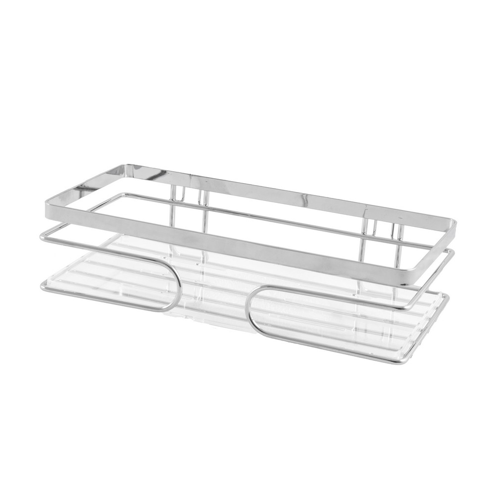 Polička koupelnová chrom 24x6x12,5cm samolepicí  AWD1420 KUTIL Sklad7 421420.00