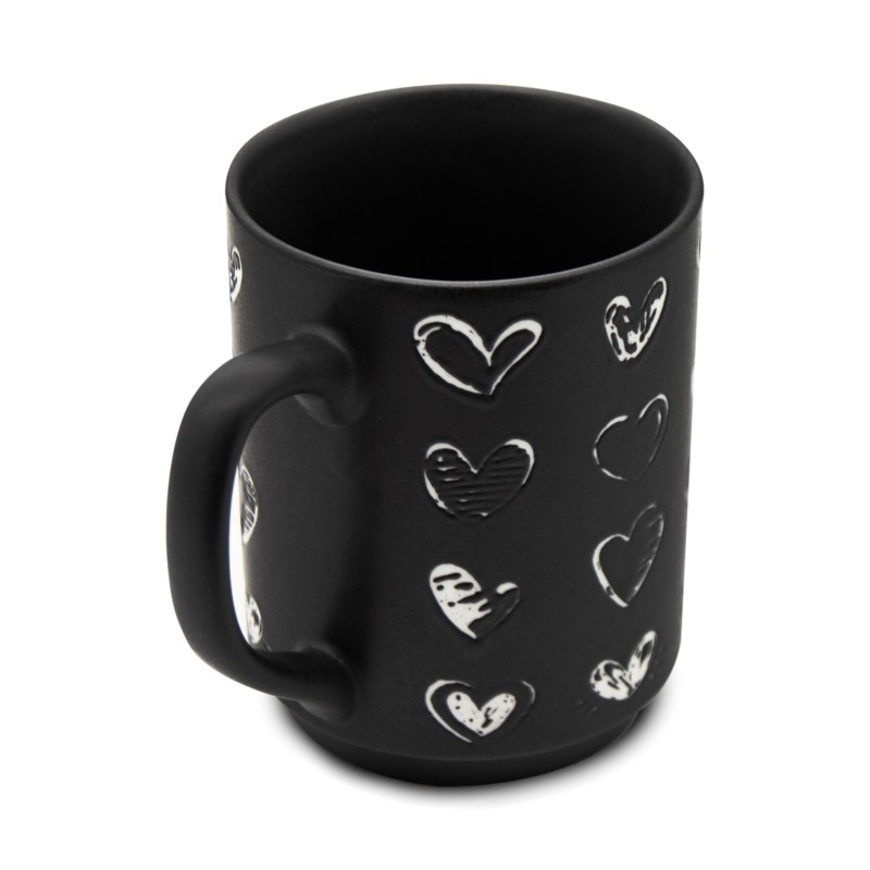 Hrnek porcelán 340ml  SRDCE černá KUTIL Sklad7 441250.00