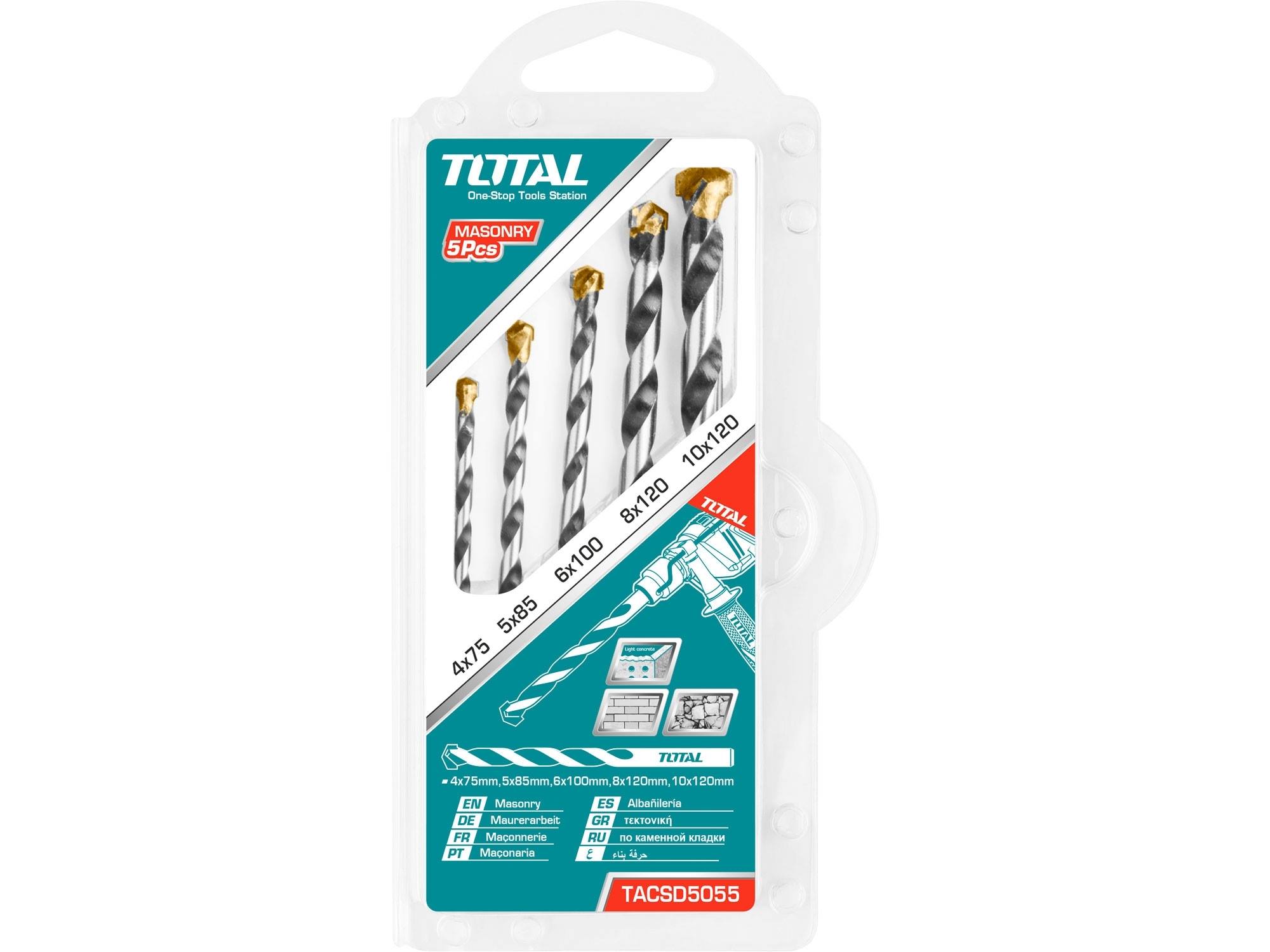 Vrtáky do betonu ¤4-10mm 5ks  TOTAL KUTIL Sklad7 8150550.00