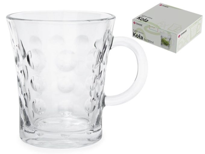 Hrnek sklo 280ml  KOLA 6ks