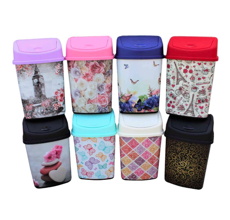 Koš odpadkový výklopný 14L  COLOR DEKOR, mix barev KUTIL Sklad7 640343.00