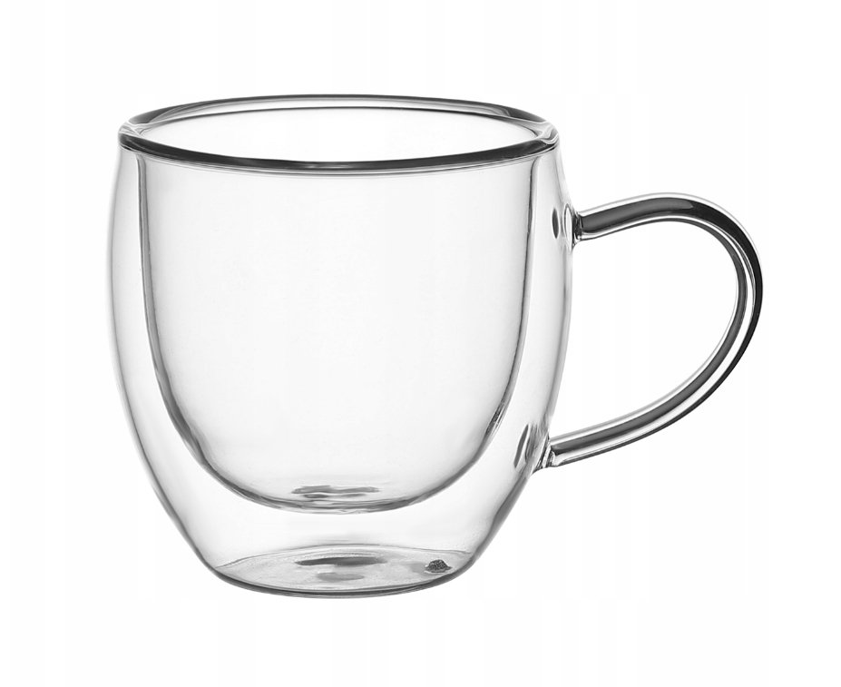 Hrnek sklo 100ml dvoustěnný ucho 2ks  KAMILLE KUTIL Sklad7 490120.10