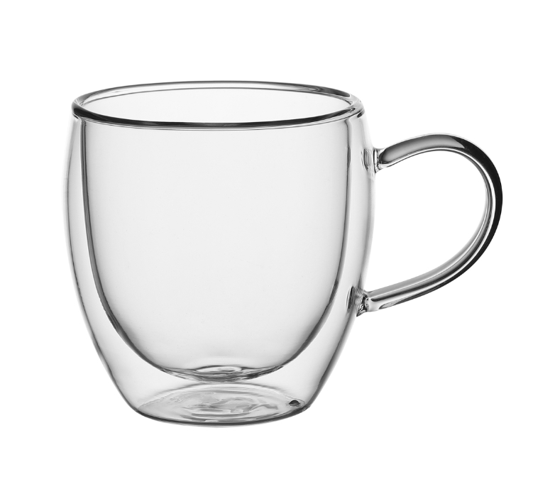 Hrnek sklo 250ml dvoustěnný ucho 2ks  KAMILLE 9010 KUTIL Sklad7 490100.00