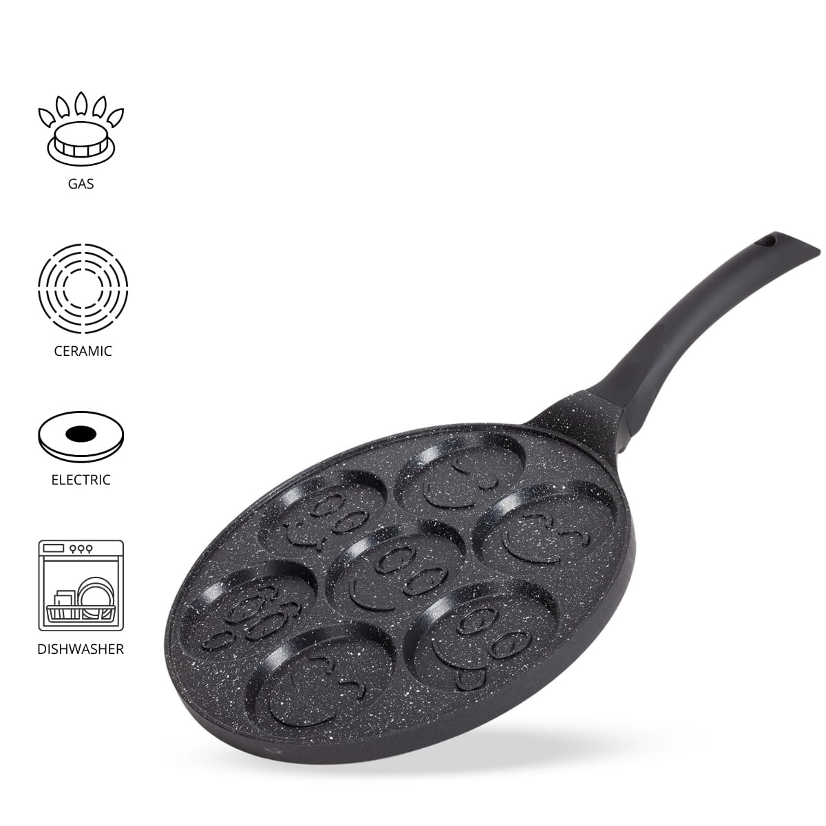 Pánev na lívance granit ¤26cm 7x smajlík  KAMILLE KUTIL Sklad7 442120.00
