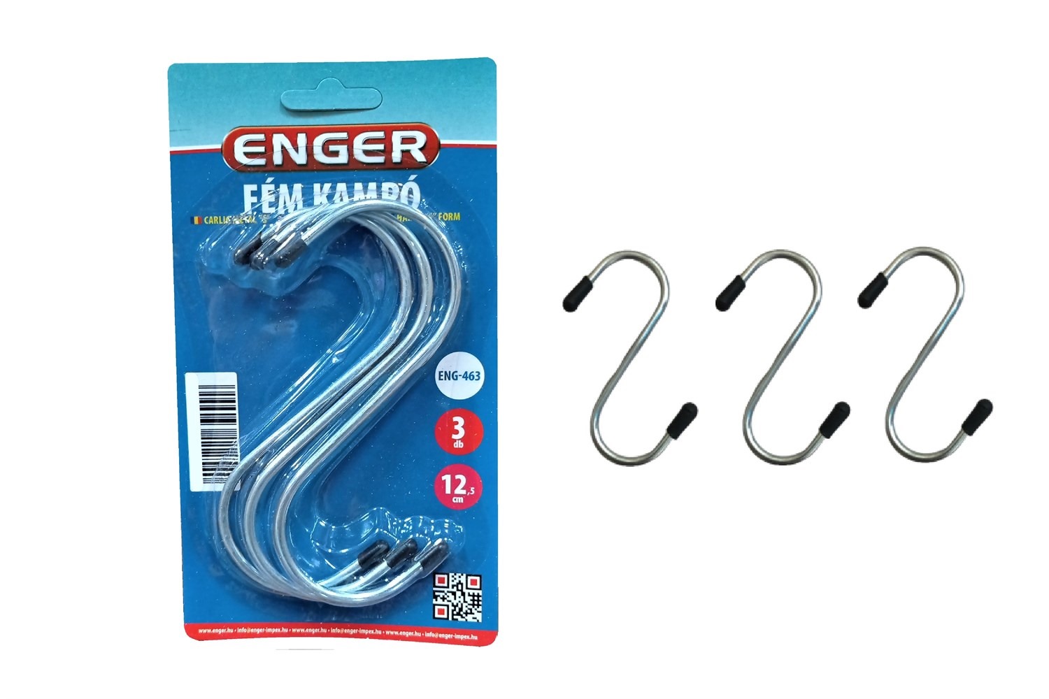Háček S chrom 12,5cm 3ks ENGER