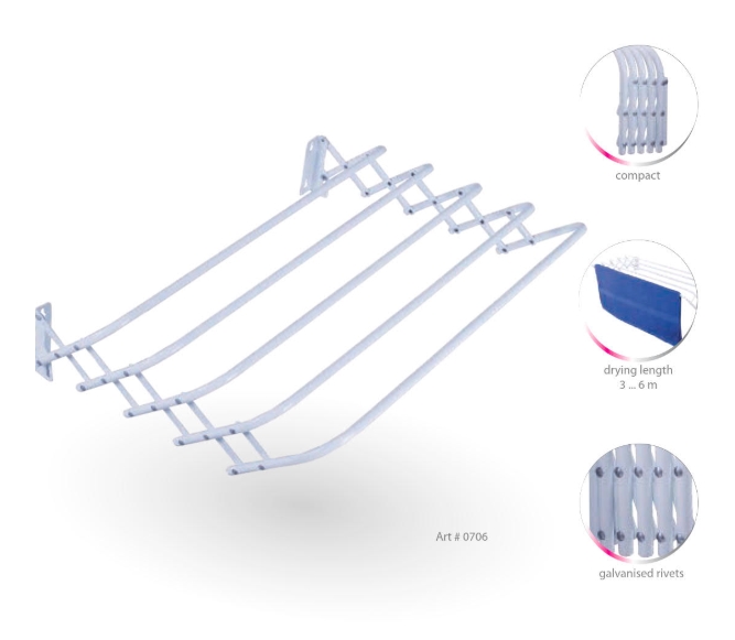 Sušák nástěnný harmonika 60cm  TRIO60 KUTIL Sklad7 780706.00