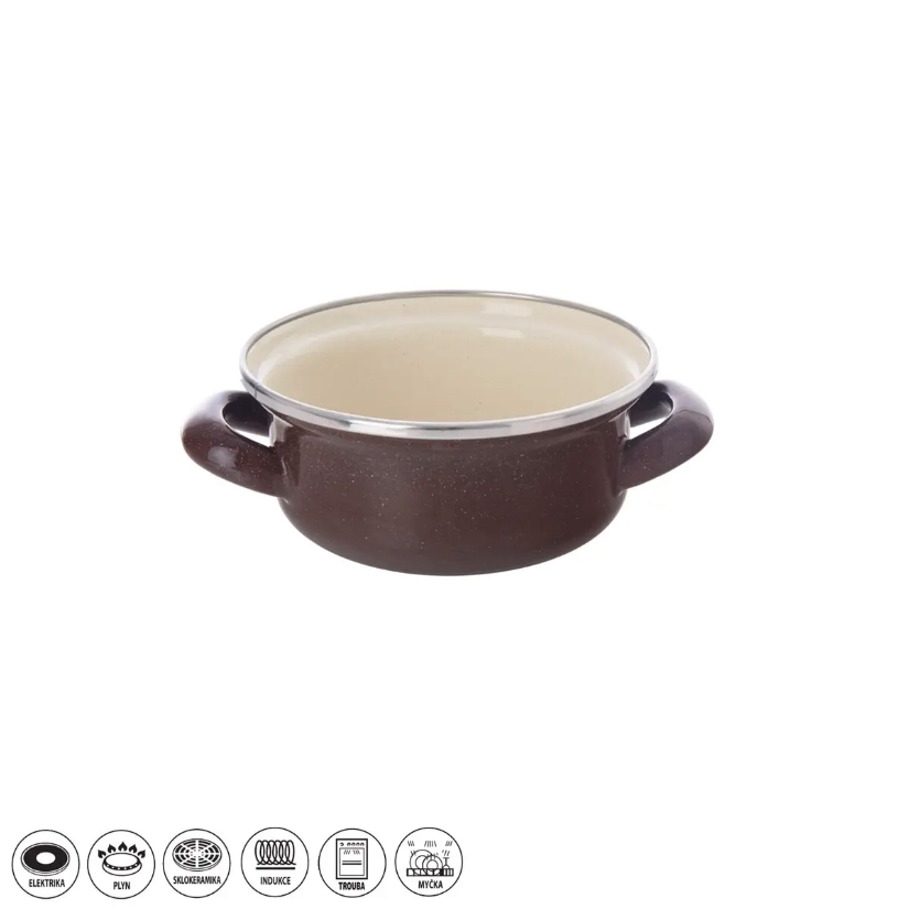Kastrol smalt ¤14cm 0,65L lem  BROWN KUTIL Sklad7 2613327.00