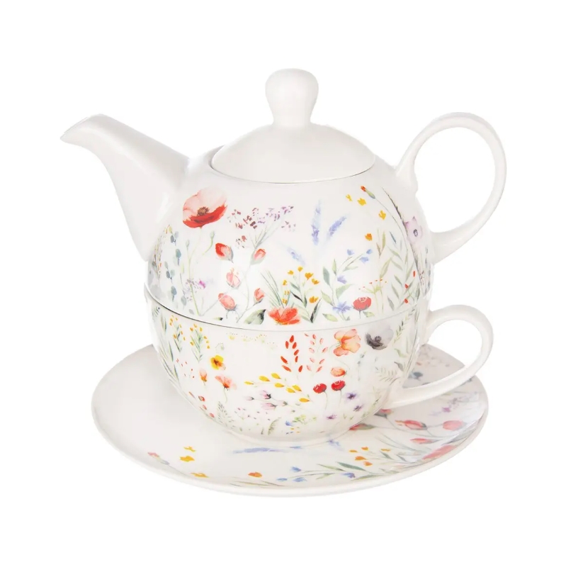 Konvice porcelán 400ml + hrnek 280ml MÁK