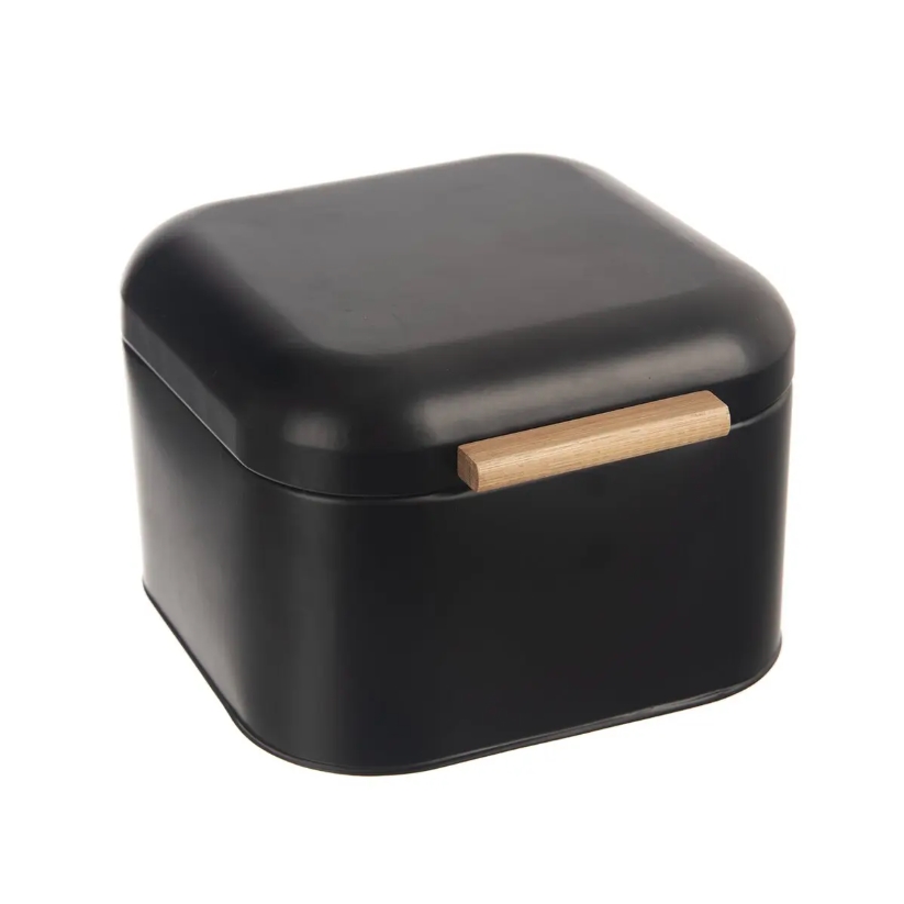 Chlebovka plech/bambus 21,5x20x14cm BLACK