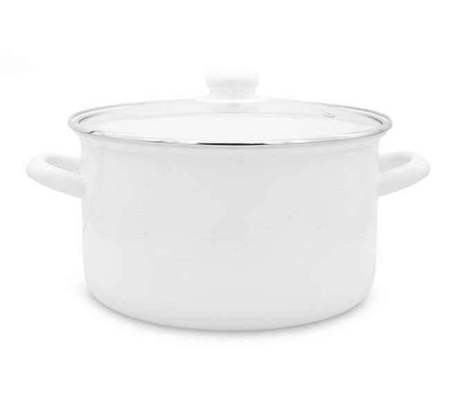 Hrnec smalt ¤24cm 6L s poklicí  3D bílá KUTIL Sklad7 442074.00